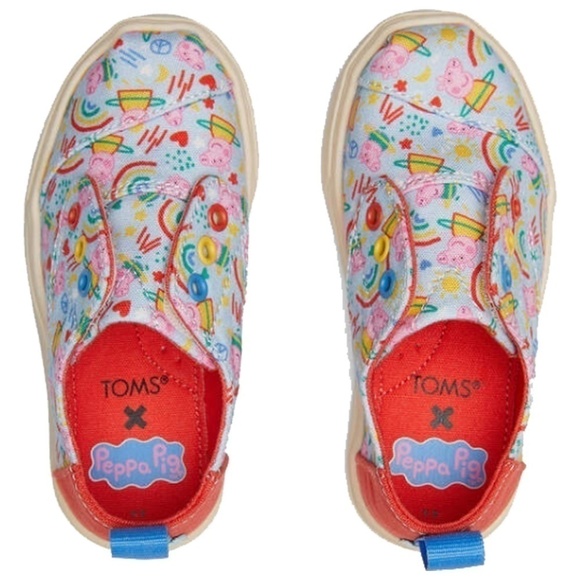 TOMS Hasbro Pipa Pig Cordones Cupsole Sky Blue Peppa Pig & George Shoes Sneakers - Picture 5 of 8